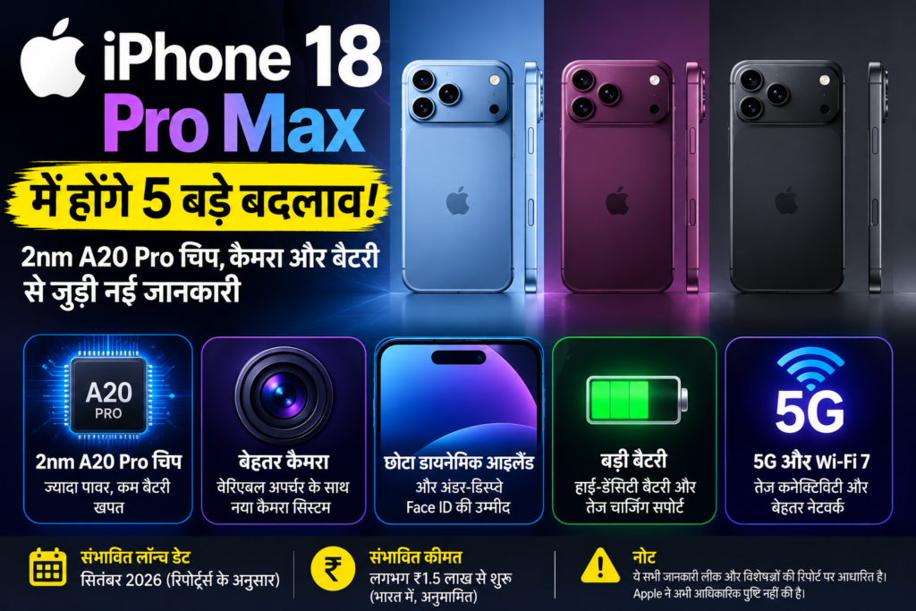 आईफोन 18 प्रो मैक्स