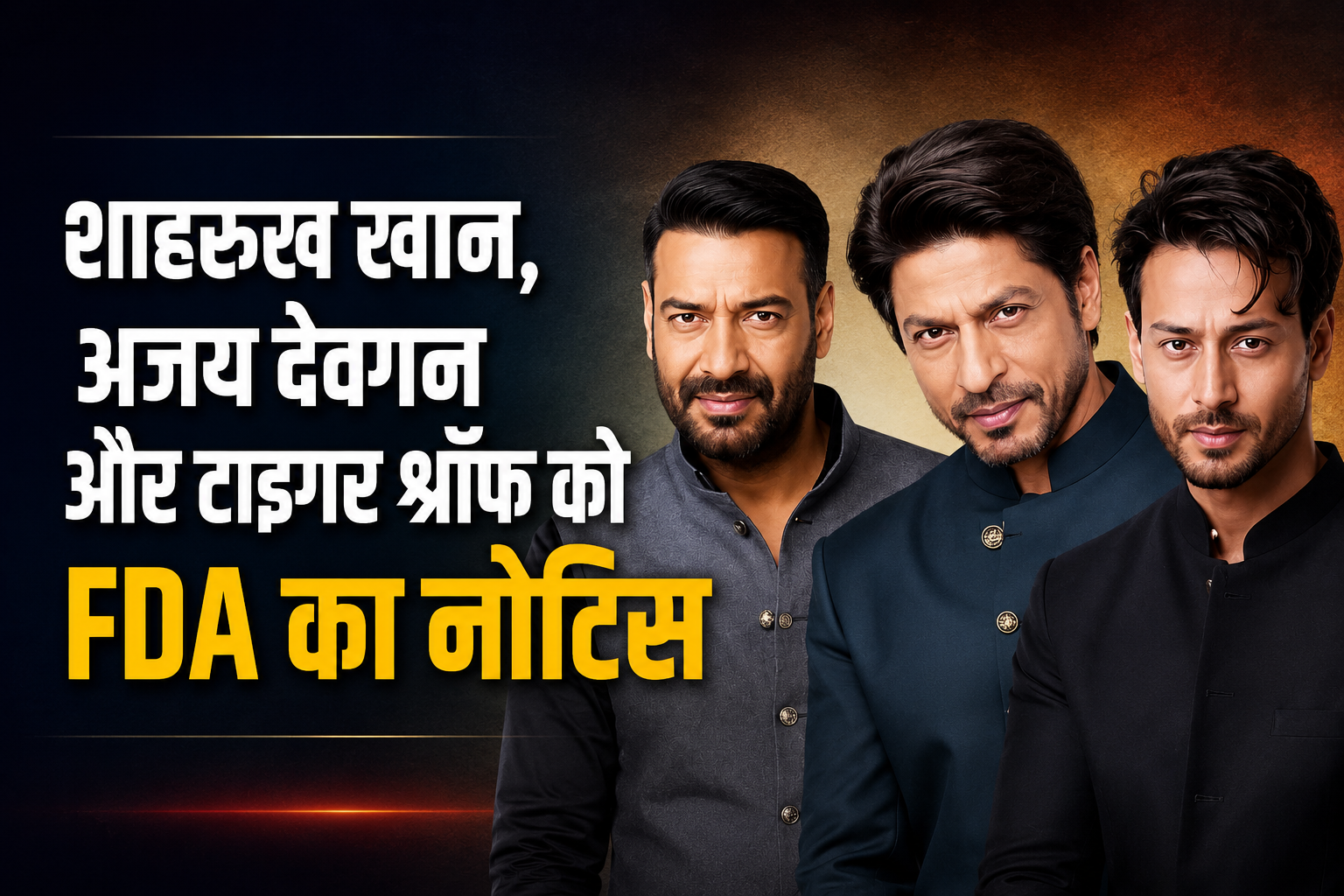 शाहरुख खान, अजय देवगन और टाइगर श्रॉफ को FDA नोटिस